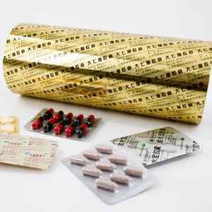 Двухсторонняя Золотая печать фармацевтическая упаковка ptp алюминиевая фольга для упаковки лекарств