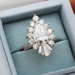 Anello con design a goccia di neve, stile corona, per donna - Product Image 6