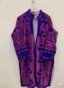 เสื้อคลุมกำมะหยี่ปักลายสีม่วง งานแฮนด์เมดสไตล์ซูซานี คิโมโน โบโฮ เหมาะเป็นของขวัญสำหรับเธอ - Product Image 1