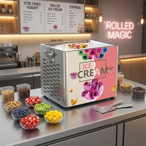 Rouleau Plateau À Crème Glacée Yaourt Frit Machine À <span class=keywords><strong>Glace</strong></span> Remuer Yaourt Machine Frit <span class=keywords><strong>Mini</strong></span> Maison Machine À Crème Glacée Instantanée - Product Image 4