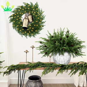 Artificial Christmas <strong>Wreath</strong> for Front <strong>Door</strong> LED Norfolk Pine Realistic Greenery Holiday Home Decoration Valentine's Day <strong>Easter</strong> - Product Image 6