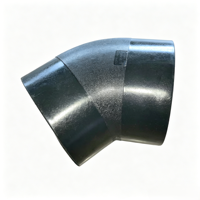 Coude haute pression à 45 degrés de 225 mm, coude à 45 degrés pour l'industrie chimique, moulage noir foncé