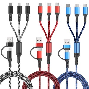Cable de datos trenzado 5 en 1, tipo C a USB A, carga rápida para Android, Huawei y iPhone 15, 1 m de longitud - Product Image 3