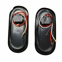 2x Feux de freinage, de stop et de clignotant ovales de 6 pouces à 24 LED pour camion et remorque avec œillet, 24 LED rouges