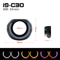 I9-C30 Cache de projecteur LED Angel Eye 5D RGB en cristal de 3 pouces pour la modification de l'éclairage automobile