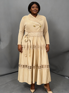 Nuovo stile Miyake di alta qualità modesto moda solido manica lunga abito Midi <span class=keywords><strong>con</strong></span> pieghe eleganti taglie forti abiti <span class=keywords><strong>a</strong></span> pieghe <span class=keywords><strong>con</strong></span> scollo <span class=keywords><strong>a</strong></span> V - Product Image 6