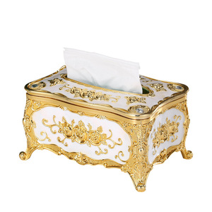 Qian Hu Luxe Bloemenontwerp Papieren Tissues Dooshoes Europese Huisdecoratie Voor Autotafel Servet Houder - Product Image 2