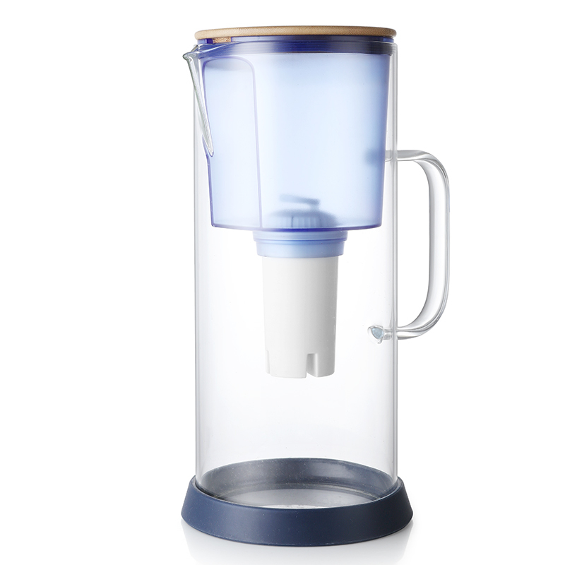 Certified filtration 3.5L glass carafe drinking water purifier alkaline water filter pitcher jug with handle
