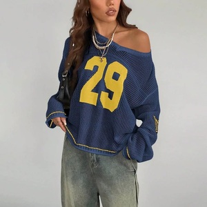 Nouveau <span class=keywords><strong>Pull</strong></span> Tricoté <span class=keywords><strong>Femme</strong></span> Col V Manches Longues Imprimé Numérique Tendance Décontractée Urbaine Style Européen et Américain <span class=keywords><strong>Vintage</strong></span> Été 2025 - Product Image 3