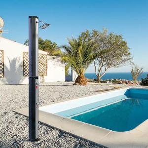 Vente Flash OEM <span class=keywords><strong>Douche</strong></span> Extérieure Octogonale 40L en PVC Peint Argenté à 2 Sections pour Piscine, Camping, Plage et <span class=keywords><strong>Jardin</strong></span> - Product Image 1