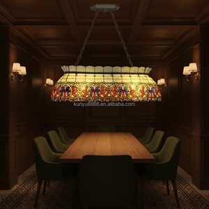 Lámpara Colgante LED de 6 Luces Estilo Tiffany, Araña de Vidrio con Vidrieras para Comedor o Sala de Estar - Product Image 5