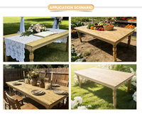 Table rustique pliante classique en bois massif de style ferme pour événements, mariages, fêtes, hôtels, banquets et salles à manger