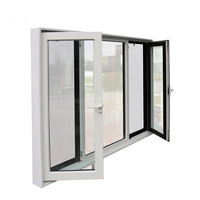 Ventana Abatible Horizontal de Estilo Europeo Moderno, de Aleación de Aluminio, Doble Acristalamiento, Vidrio Templado, Aislamiento Térmico, para Apartamento