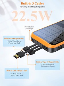 Cargador portátil con cable incorporado Carga rápida PD Paquete de batería de 20W para <span class=keywords><strong>iPhone</strong></span> Cargador de respaldo Viaje para Android Samsung - Product Image 4