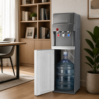Dispensador de Agua Independiente con 3 Grifos, Agua Fría, Caliente y a Temperatura Ambiente, Enfriador de Agua Potable de Pie para Hogar y Oficina