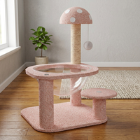 Arbre à chat d'intérieur en sisal rose écologique, hauteur 65 cm, emballé en carton