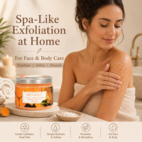 Scrub Corpo Carota e Curcuma 350g con Sale Marino per Raffinare la Texture, Cura Viso e Corpo e Luminosità Naturale