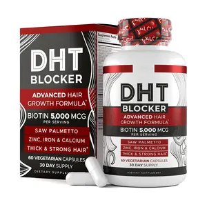 畅销书高效生物素锯棕榈DHT阻断剂头发生长补充脱发维生素DHT阻断剂胶囊
