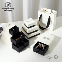 Boîtes à bijoux en papier personnalisées en gros avec logo, ensemble de boîtes à bijoux de luxe faites à la main et sac en papier, emballage de bijoux en carton