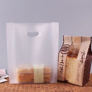 Sacs à provisions en plastique poly givré transparent paquet de pain sac de Ldpe sac en plastique découpé à l'emporte-pièce avec poignée - Product Image 6