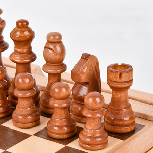 Tablero de <span class=keywords><strong>Ajedrez</strong></span> de madera 5 en 1 personalizado, juego de viaje portátil hecho a mano, juego con ranuras de almacenamiento de piezas para principiantes para niños y adultos - Product Image 5