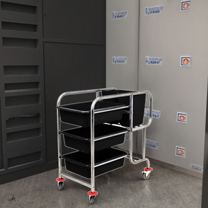 Vente de fournitures de <span class=keywords><strong>restaurant</strong></span> établi en acier inoxydable ensemble argenté emballage de style personnalisé chariot de collecte moderne en acier inoxydable - Product Image 5