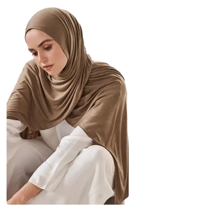 Pañuelo Hijab Sharut al por Mayor de 180*80cm para Mujeres Musulmanas, Envoltura de Jersey de Algodón Elástico Liso, Chal Transpirable y Amigable con la Piel - Product Image 2