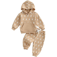 Ensembles de vêtements pour bébés à capuche avec logo personnalisé RTS, vêtements pour enfants de couleur unie, vêtements de printemps tendance par Kids Girls Clothing