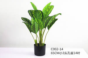 Vente directe en usine, nouveau design en plastique calathéa artificiel Veitchiane végétation grandes feuilles arbres en <span class=keywords><strong>pot</strong></span> - Product Image 2