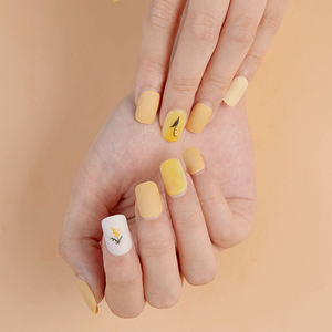 Rosalind — kit d'accessoires pour ongles, personnalisés, jaunes, à pression, ongles artificiels, bâton de vernis gel avec adhésif, 24 pièces - Product Image 5