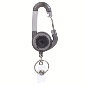 Porte-clés rétractable en plastique haute résistance anti-perte et antivol avec boucle de déverrouillage (style transparent) Impression de logo - Product Image 1