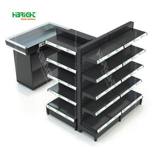 Comptoir de caisse de supermarché Highbright magasin de détail large utilisé bois acier et MDF caissier amical - Product Image 6