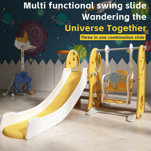 Sala de Juegos Infantil 3 en 1, Sala de Juegos para Bebés, Equipo de Juegos para Patio Interior, Columpios y Toboganes de Plástico, Juguetes Deslizantes para Niños - Product Image 6