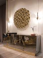 Buffet OE-FASHION de luxe léger italien en acier inoxydable, meuble de rangement mural créatif de luxe pour villa et manoir