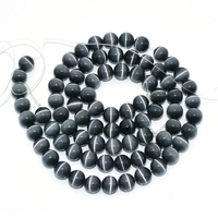 Perles naturelles en forme d'œil de chat, pierres brillantes de 6, 8 ou 10mm, pour la lutte contre les chocs, qualité supérieure