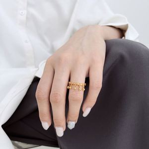 Dylam Trendy Design Jewelry 925 Sterling Silver Rhodium 22K Gold Plated Unique Dangle <b>Beaded</b> Rings for Women Daily Life - Product Image 3