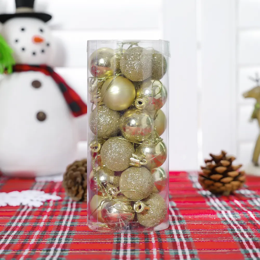 Prix d'usine de gros de boules de Noël en plastique électrolytique de luxe Ornements de Noël Boules de Noël et ornements d'arbre de Noël