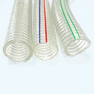 Tuyau de renfort de fil d'acier inoxydable de PVC de haute qualité 1/4-10 pouces pour manipuler les fluides exigeants