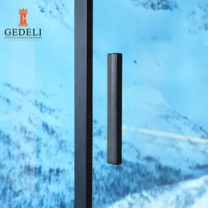 GEDELI 96X80 Patio deslizante Puerta corredera resistente a la intemperie Puertas correderas panorámicas de aluminio para exteriores