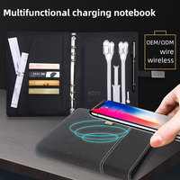 Bloc d'alimentation multifonctionnel A5 8000mAh, housse en tissu/PP, chargeur sans fil et filaire, bloc d'alimentation rechargeable, cadeau pour ordinateur portable
