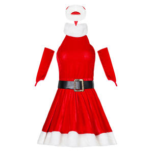 <span class=keywords><strong>Traje</strong></span> rojo bonito de Papá <span class=keywords><strong>Noel</strong></span> para mujer, fiesta de Navidad, disfraz clásico de Navidad para señora Claus para adulto - Product Image 2