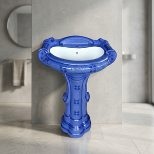 Lavabo de Pedestal de Porcelana de Cerámica Ecológico para Baño, Precio de Fábrica, Venta Caliente - Product Image 1
