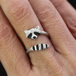 Anello Aperto a Forma di Animale Carino per Donne, Design Ispirato al Coda di Volpe, Gioiello da Dito alla Moda - Product Image 4