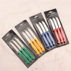 KITCHENCARE Azul Acero al carbono 3 pulgadas Cuchillos de utilidad para pelar Juego de cuchillos de cocina de acero inoxidable personalizado para frutas - Product Image 1