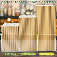 Pailles à cocktail courtes en papier kraft brun jetables et pailles à mélanger en papier