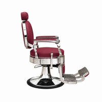 Fauteuil de Barbier Vintage Européen Élégant, Chaise de Coiffure Classique de Luxe au Design Rétro pour Salon de Beauté et Barbier