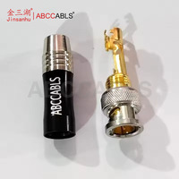 Connecteur coaxial RF T155BNC BNC à sertir, boîtier en alliage d'aluminium nickelé, contact en cuivre massif pour câble vidéo CCTV SDI