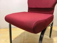 Sillas Apilables Rojas para Iglesia, con Estructura Metálica, Asientos para Púlpito, Sillas para Pastores y Teatros, para Auditorios, Venta al Por Mayor