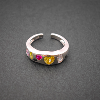 Bague ajustable en argent sterling 925 hypoallergénique avec zircone 8A en forme de cœur, idéale pour le quotidien des femmes – Vente directe usine
