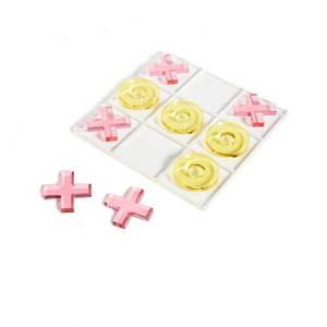 Juego Familiar Divertido, Juego de Tres en Raya de Acrílico Transparente con Tablero Azul Neón y Rosa Neón, con Tapa Extraíble - Product Image 6